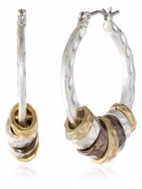 NINE WEST VINTAGE AMERICA Taking Shape Tri-Tone Hoop Earrings