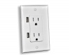 CurrentWerks UI-2222-DW USB Outlet Duo In-Wall Decorator AC Outlet with 2 USB Ports, White