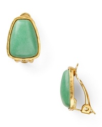 This pair of chunky jade stone earrings from Lauren Ralph Lauren are understated but stylish - complete with 14-karat gold plate and elegant, colored stones.