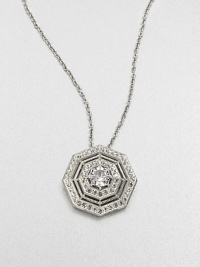 EXCLUSIVELY AT SAKS.COM. A brilliant piece in a geometric design with vintage appeal on a link chain. CrystalsCubic zirconiaRhodium-plated brassLength, about 16 to 18 adjustablePendant size, about .75Lobster clasp closureImported 