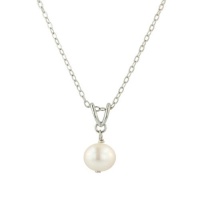 Sterling Silver Freshwater Cultured Pearl Pendant Necklace (7-8mm ), 18