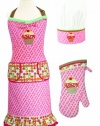 MUkitchen MiniMu Kids 3-Piece Apron Set, Sweet Stuff