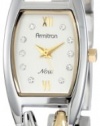 Armitron Women's 753865SVTT Swarovski Crystal NOW Two-Tone Crossover Bangle Bracelet Watch