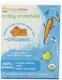 Happy Times Crazy Crunchies, Freeze-Dried Carrot Apple Bits, 1.1-Ounce Package (Pack of 6)