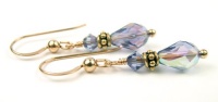 Damali 14K Gold December Tanzanite Swarovski Crystal Elements Earrings - 1 Inch