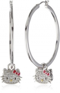 Hello Kitty Sweet Statements Diamond and Sterling Silver Hoop Earrings