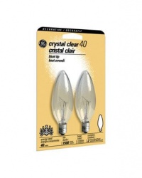 GE Candelabra Base Light Bulb, 40 Watts, Pack Of 2