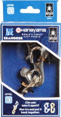 BePuzzled Hanayama Cast Metal Brainteaser Puzzles - Hanayama Seahorse Puzzle (Level 3)