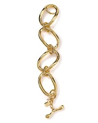 Bold gold-plated links are a sculptural statement on this Robert Lee Morris Soho bracelet, lending this simple piece modern allure.