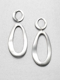 From the Plain Collection. The signature snowman setting, here in an elongated version crafted of undulating loops of polished sterling silver.Sterling silverLength, about 2.8Post backImported