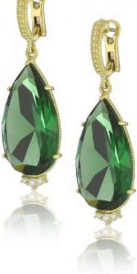 Judith Ripka Candy Candy Stone Pear On Green Drop Earrings