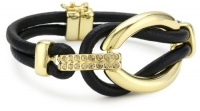 T Tahari Linked In Interlocking Leather Bracelet