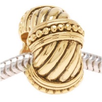 22K Gold Plated Beaded Cable Rope Bead - Fits Pandora (1)