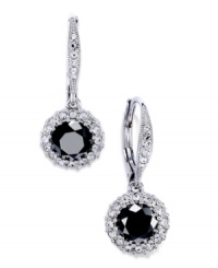 The definition of elegance. This pair of lever-back drop earrings from Eliot Danori is crafted from rhodium-plated brass with a black stone and cubic zirconia (2 ct. t.w.) providing luster. Approximate drop: 1/2 inch.