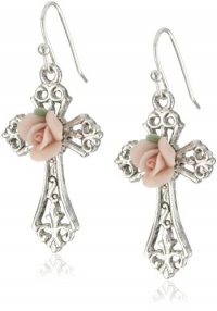 The Vatican Library Collection Rose Cross Earrings