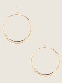 GUESS Gold-Tone Clean Hoop Earrings, GOLD