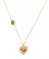 Juicy Couture Jewelry Puff Pave Heart Wish Necklace Pink