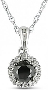 14k Gold 1/2ct TDW Black and White Diamond Necklace (H-I, I2-I3)