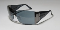 AUTHENTIC - designer/brand: STELLA MCCARTNEY style/model: 74 frame color: GUNMETAL lenses: BLUE shape: OVERSIZED SHIELD EXCLUSIVE & POPULAR MODERN SUNGLASSES/SHADES/SUNNIES WITH WOODEN INSERTS - womens/ladies - latest 2012 season