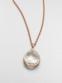 From the Rock Candy® Collection. A beautifully brilliant clear quartz stone on a link chain in 18k gold and sterling silver, finished in the warm glow of 18k rose goldplating. Clear quartz18k gold & sterling silver with 18k rose goldplatingLength, about 16 to 18 adjustablePendant size, about .62Lobster clasp closureImported 