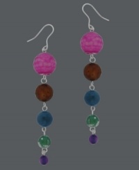 Perfect your party look. Avalonia Road's Brasilian-themed earrings combine brightly-hued multicolored agate beads (17-2/5 ct. t.w.) and sterling silver. Approximate drop length: 3-1/2 inches. Approximate drop width: 1/2 inch.