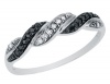 White and Black Diamond Ring 1/10 Carat (ctw) in 10K White Gold