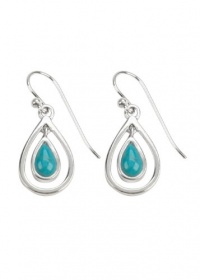 Barse Sterling Silver Turquoise Teardrop Earrings