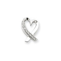 14 Karat White Gold Diamond Sweetheart Slide - 9 mm