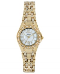 Slip on some shimmer with this glistening and gilded watch from Style&co.