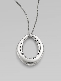 From the Kali Collection. A free-formed, open oval with a pebbled interior in sleek sterling silver on a link chain. Sterling silverLength, about 36Pendant size, about 2Lobster clasp closureImported 