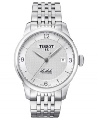 Complement your finest suits with this classically styled automatic watch from Tissot's Le Locle collection.