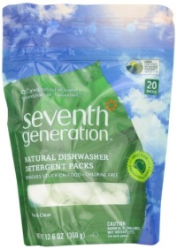 Seventh Generation Auto Dish Pacs, Free and Clear, 20-Count, Packaging May Vary