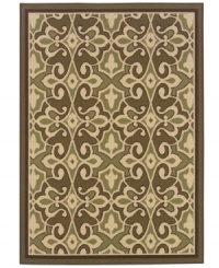 Style that transcends your everyday living space -- make this chic area rug from Sphinx part of your outdoor decor! Striking natural tones make the abstract pattern pop from a soft and durable polypropylene surface that's tough, weather-resistant and easy to clean. (Clearance)