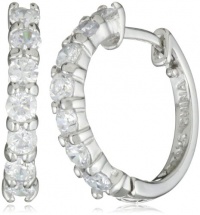 Sterling Silver Cubic Zirconia Hoop Earrings (0.6 Diameter)