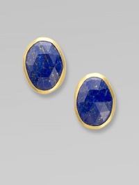 Rich lapis stones set in 24k goldplated sterling silver for a truly elegant style. Lapis24k goldplated sterling silverSize, about ¾Hinged post backImported 