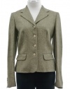 Lauren By Ralph Lauren 'Casablanca' Olive Gold Metallic Long Sleeve Blazer Jacket 4