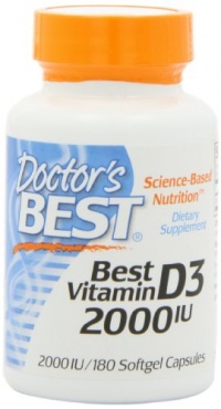 Doctor's Best Best Vitamin D3 2000 IU, Softgel Capsules, 180-Count