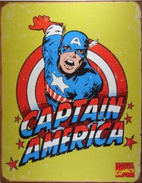 Captain America Distressed Retro Vintage Tin Sign