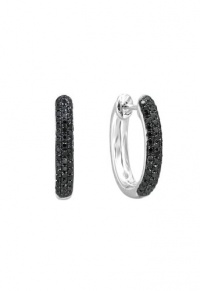 Effy Jewlery Cavier Black Diamond 14K White Gold Earrings, .72 TCW