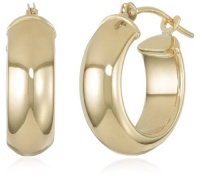 Duragold 14k Yellow Gold Half Round Hoop Earrings