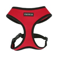 Authentic Puppia Soft Dog Harness, Red - Medium