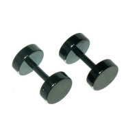 Illusion Tunnel Plug Black Stainless Steel Men Unisex Earrings 5mm