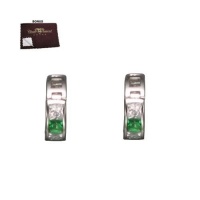 Arabella's 925 Sterling Silver Hughie Earrings Simulated Invisible Set Princess Cut Emerald & CZ Diamonds - Incl. ClassicDiamondHouse Free Gift Box & Cleaning Cloth