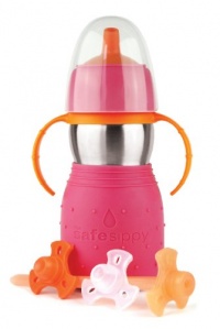 The Safe Sippy 2 2-in-1 Sippy to Straw Bottle, Pink