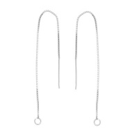 Sterling Silver Ear Threads Threaders 4 Inch Box Chain With Loop