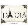 Paris - Small/Cute Embroidered ACCENT Pillow (5 1/2 x 8 1/2)