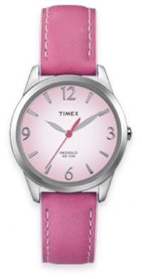 Timex Women's T2N864 Weekender Pink Leather Strap Watch