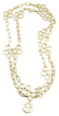 Tory Burch Large Clover Necklace Gold