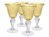 Artland Iris Goblet, 14-Ounce, Citrine, Set of 4