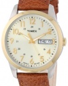 Timex Men's T2N105 Elevated Classics Dress Brown Leather Strap Watch